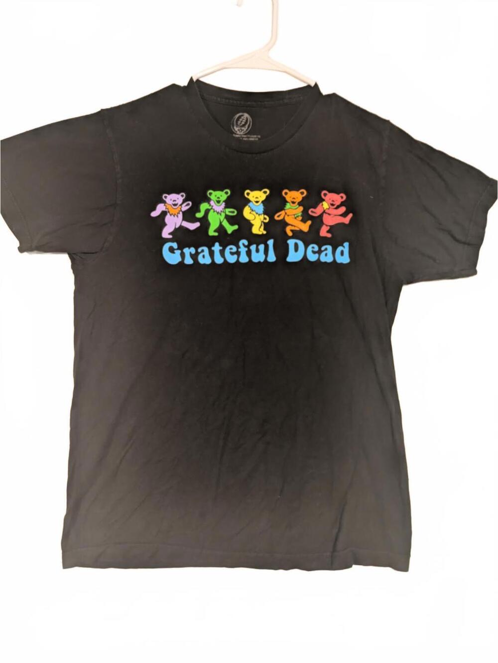 Grateful Dead Dancing Bears Black T Shirt 2021 Medium Short Sleeve Mens Cotton